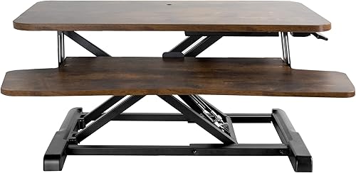 Miniatura 10 de VIVO Convertidor de escritorio de 42 pulgadas, elevador de altura ajustable, monitor dual para sentarse a estar de pie y estación de trabajo para