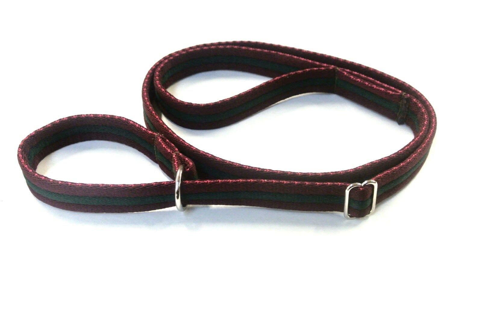 Dog Slip Lead Training Walking Leash 60" Long Obedience Slip On Dog Lead Soft Comfortable Air Webbing In (Burgundy/Forest Green, 25mm)