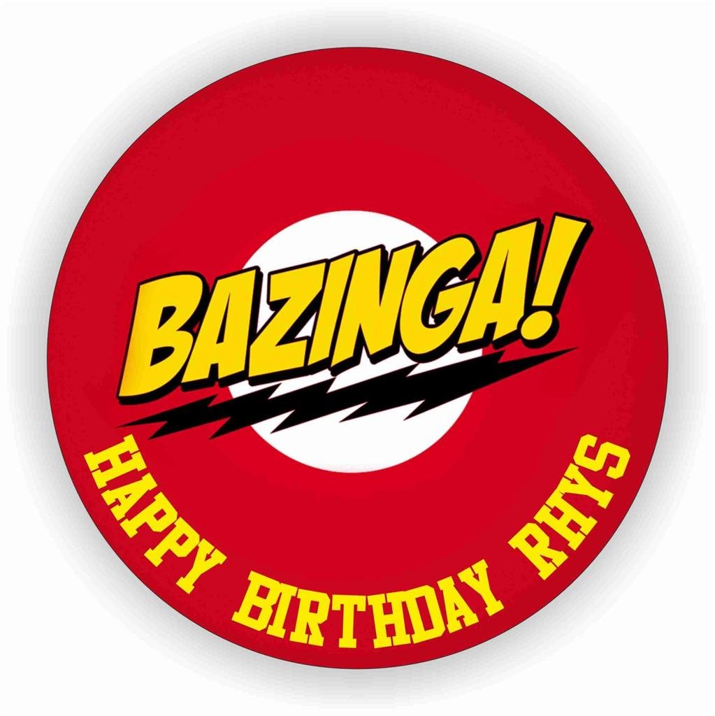 Birthday Bazaar Bazinga Big Bang Theory Cake Topper : 7.5" Rice Paper