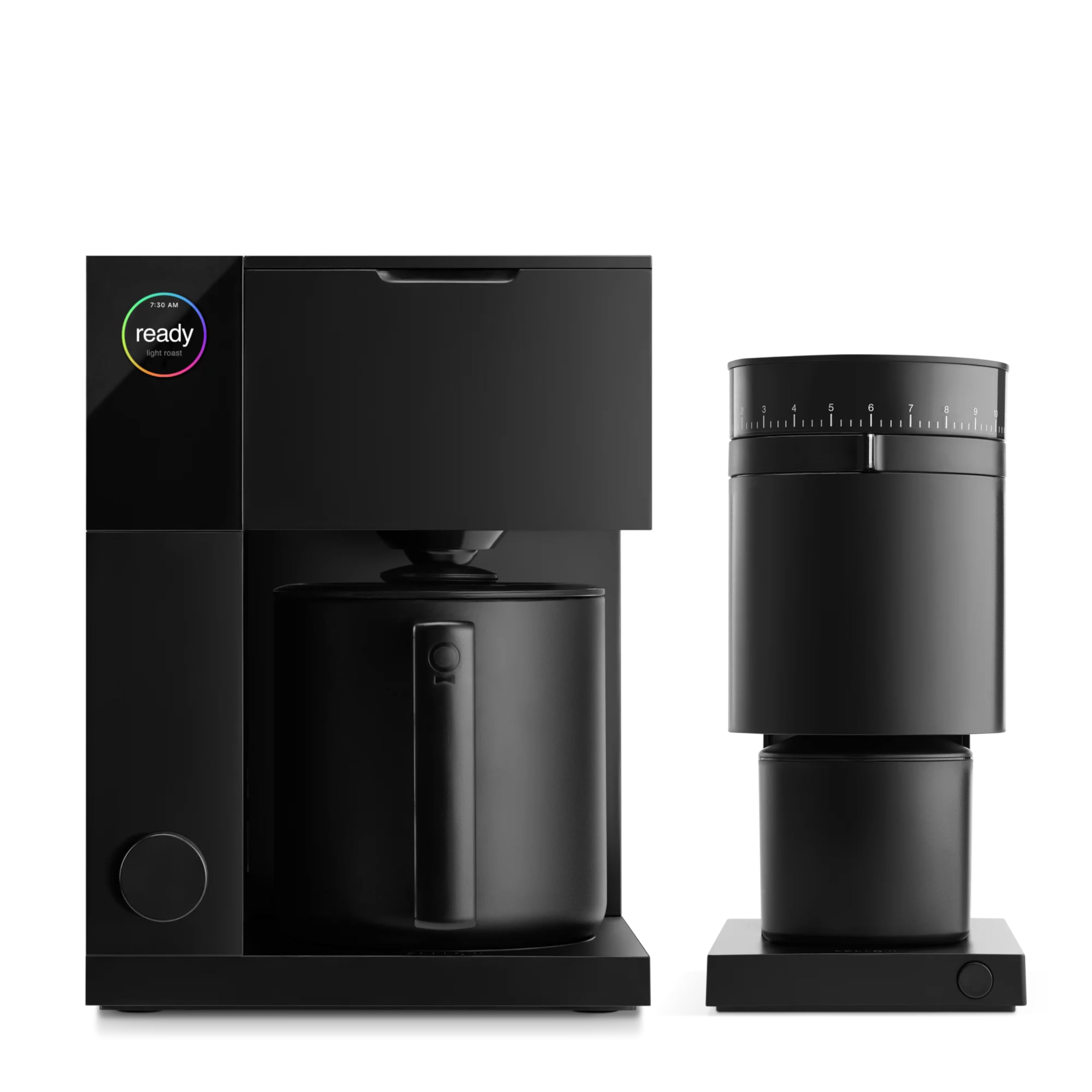 FellowAiden Precision Coffee Maker & Opus Conical Burr Coffee Grinder Bundle-10-Cup Thermal Carafe, Built-In Brewing Guidance, Scheduling, Removable Water Tank, Electric Coffee Grinder,Matte Black