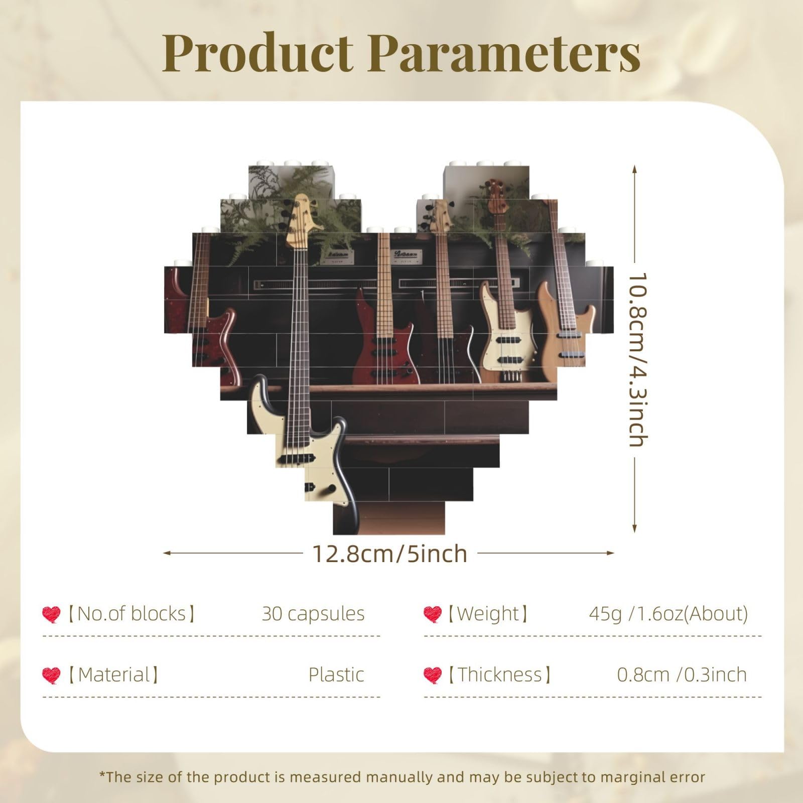 Puzzle 3D A Forma Di Cuore In Mattoncini Stampa Pietra - 82 Pezzi, ABS, Decorazione Casa, Regalo Creativo