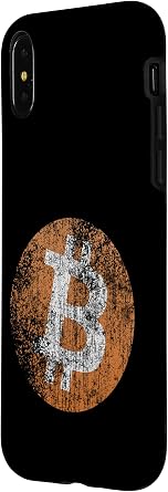 iPhone X/XS Vintage Distressed Bitcoin Logo Design, Retro Crypto, Money Case