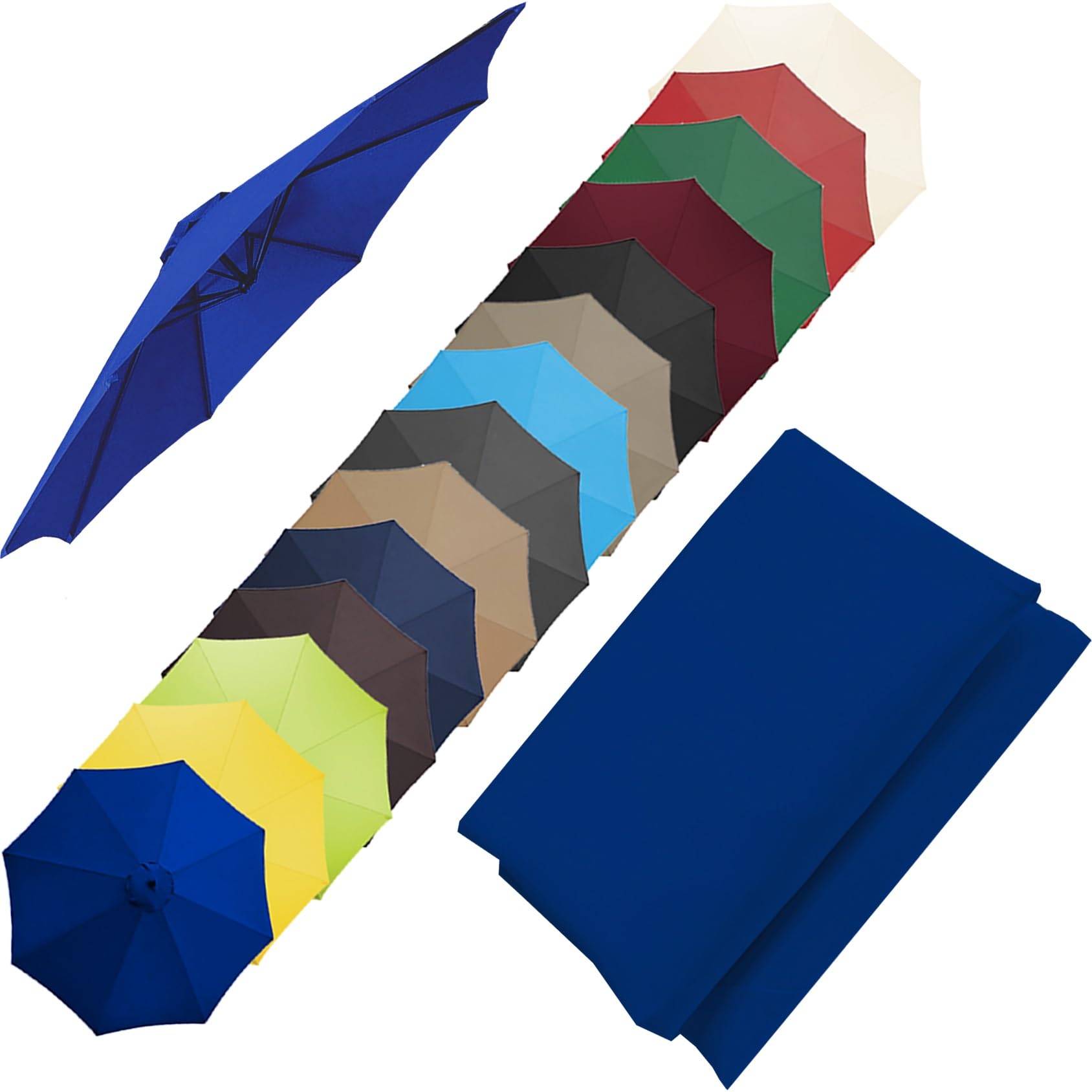 Replacement Canopy Top, Patio Umbrella Replacement Cloth, Garden Canopy Cover Replacement Cover For 200cm(6.5')-6 Arms 270cm(8.8')-6 Arms 270cm(8.8')-8 Arms 300cm(9.8')-6 Arms 300cm(9.8')-8 Arms(Color