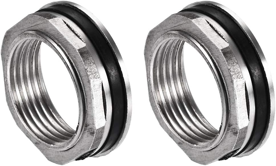 sourcing map Bulkhead Fitting, G1 Female 1.42" Male, Tube Adaptor Hose Fitting, with Silicone Gasket