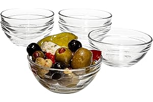 6-Piece 3.5" Clear Glass Mise en Place Prep Bowls