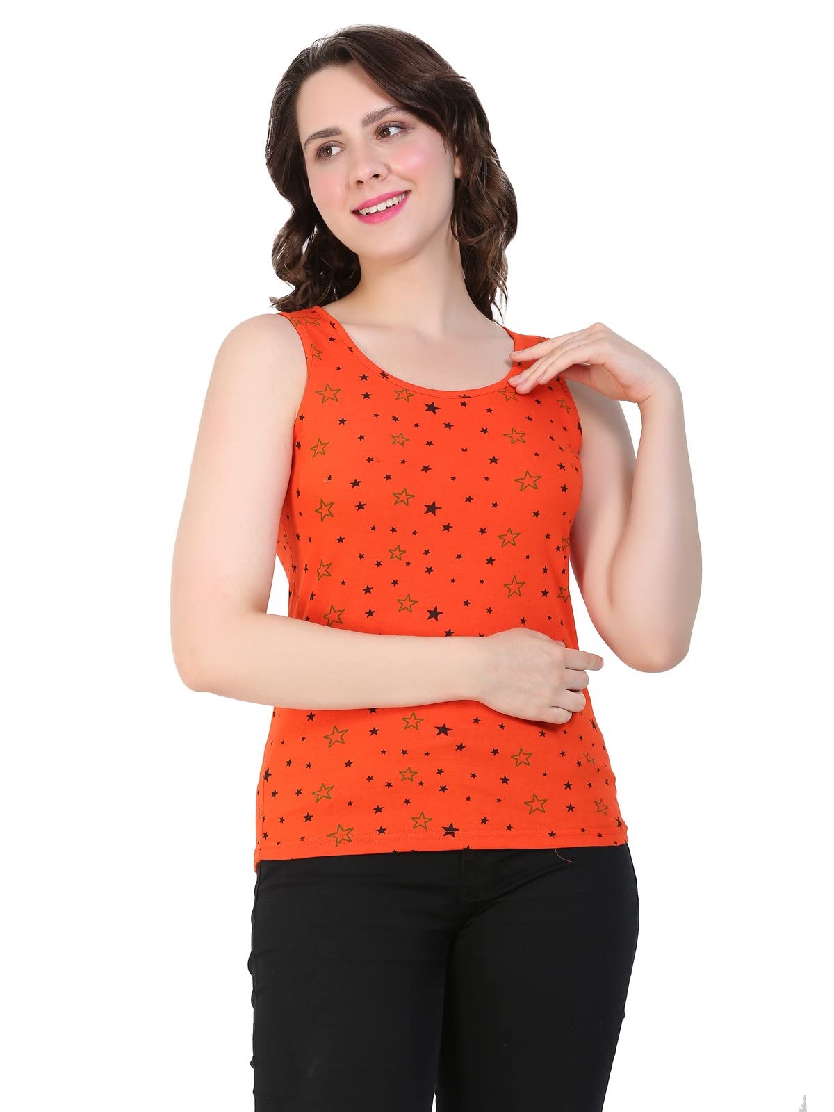 diaz Women's Super Combed Cotton Rib Fabric Slim Fit Tank Top-picture-43