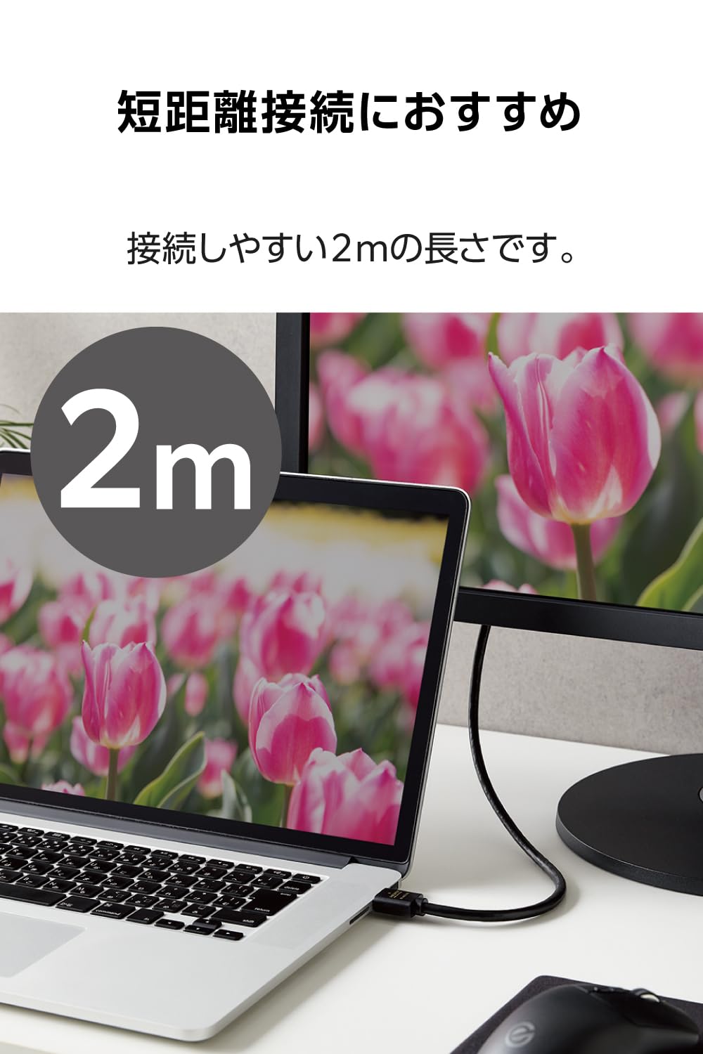 Elecom ECDH-HD21E20BK HDMI Cable, 6.6 ft (2 m), Ultra High Speed 4K (120Hz), 8K (60Hz), 48Gbps Ultra High Speed, Ultra High Speed, for TVs, PCs, Game Consoles, 7680 x 4320 eARC, Black