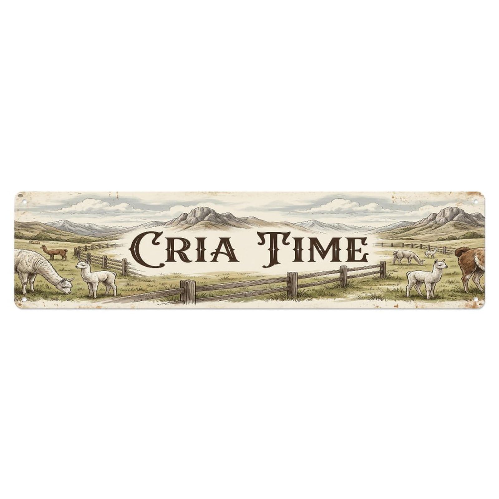 Xanthor Style Metal Tin Sign Vintage Yard Cria Farmhouse Funny Llama Backyard Farm