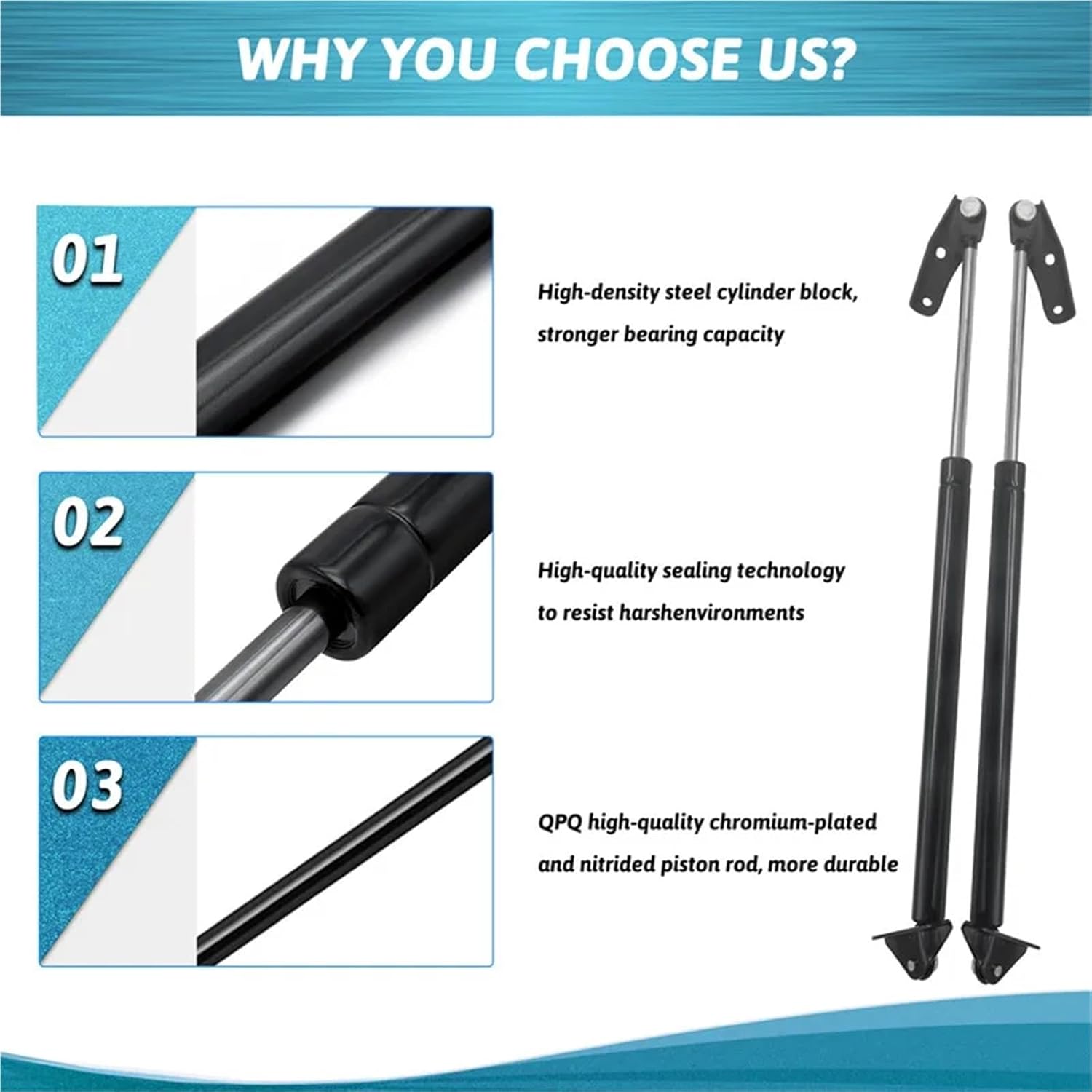 2Pcs/set Car Rear Tailgate Lift Support Rods Compatible With Toyota Fortuner 2004-2015 Gas Spring Strut Accessories