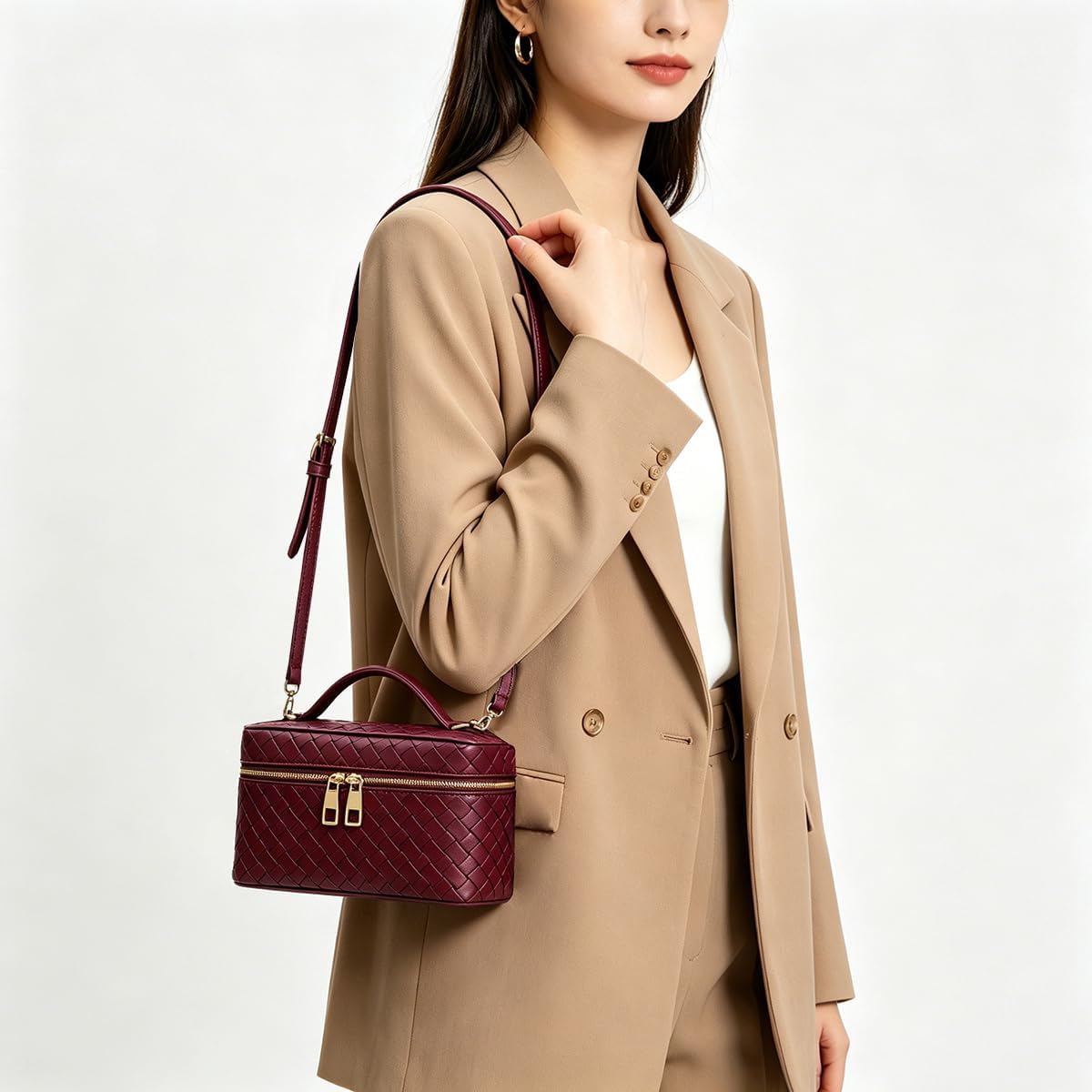 Women's Square Box Shoulder Bag Mini Trendy L19 Satchel Purse Cute Designer Crossbody Handbag with Adjustable Strap
