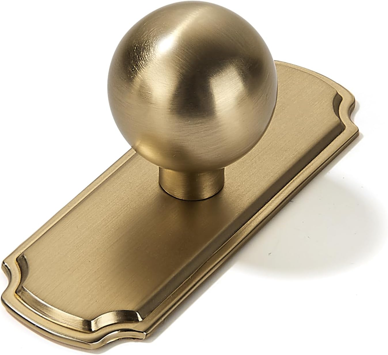 khtumeware 10-Pack Heavy Duty Solid Backplate for Cabinet Knobs Brushed Brass Drawer Knobs with Backplate Suitable for Dresser and Kitchen Cabinet Hardware.