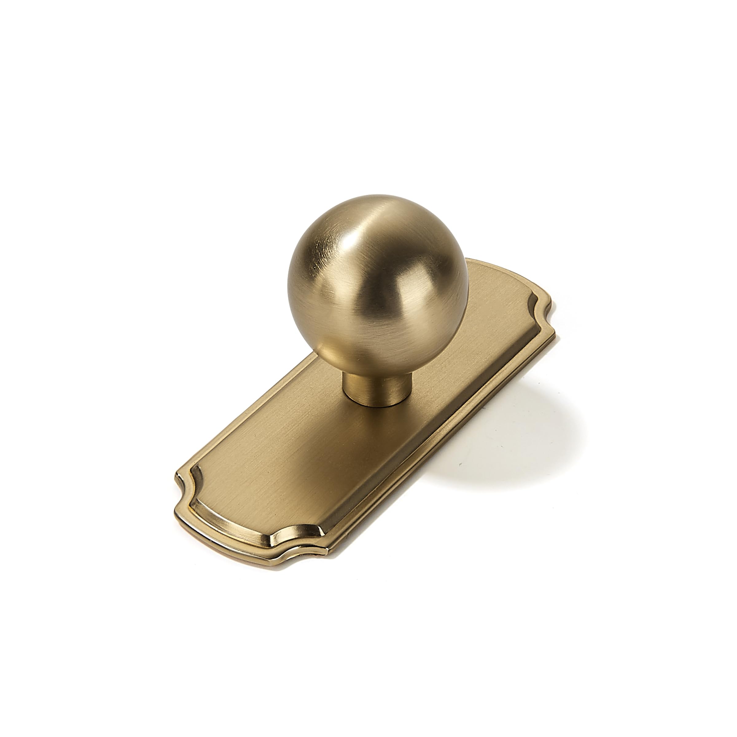 Photo 1 of khtumeware 2-Pack Heavy Duty Solid Backplate for Cabinet Knobs Brushed Brass Drawer Knobs with Backplate Suitable for Dresser and Kitchen Cabinet Hardware.