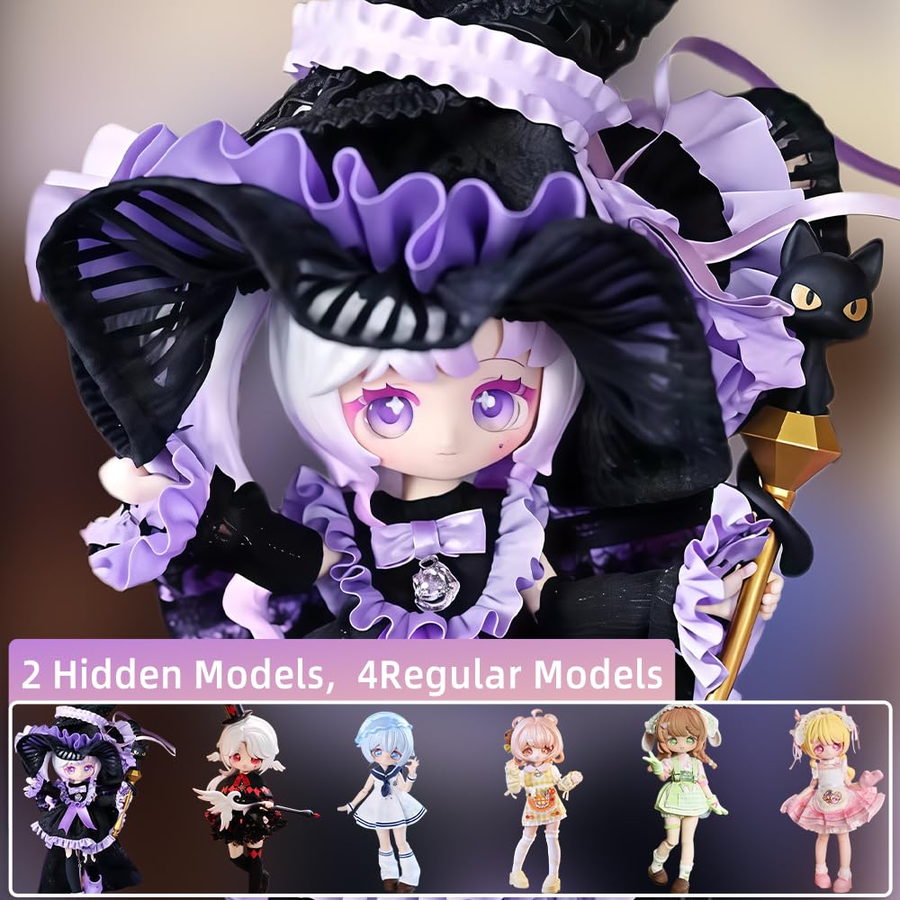 niannyyhouse BJD Blind Box Figur, Ball Jointed Doll with Clothes, Island Adventure Series, 1:12 Scale, Articulated Collectible Dress-up Action Figure (4PCs)