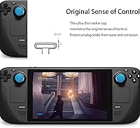 Vista 2 de Hosanwell Thumb Grip Set Joystick Caps Compatible with Steam DeckNintendo SwitchOLEDLite, RedBlueBlackWhiteYellow, 5 Pairs