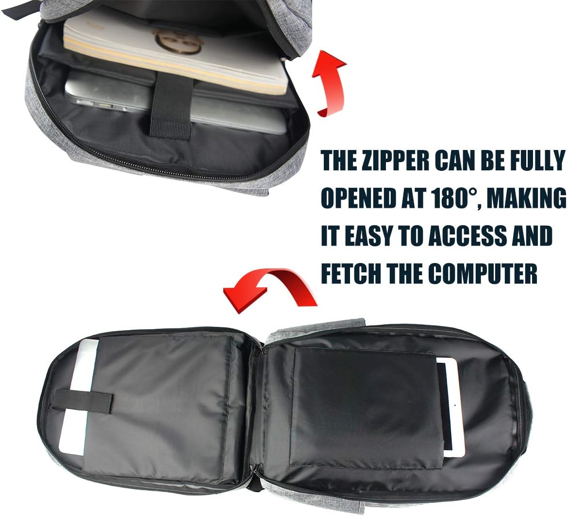 Rеvіеw Business Laptop Backpack, 15.6 inch College School Travel Women Men Computer Bag Light Gray