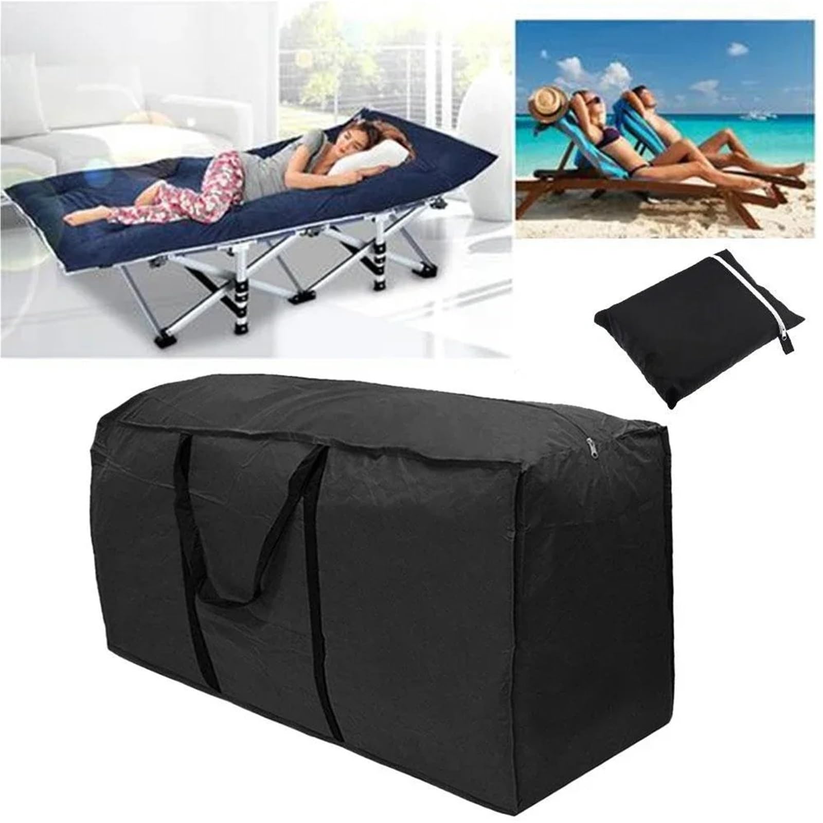 Borsa portaoggetti for cuscini for mobili da giardino in tessuto Oxford 210D, impermeabile, resistente agli strappi, for Per Cuscini(116x47x51cm)