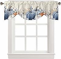 Vista 40 de Cenefa de cocina para ventanas, Día de la Independencia, pentagrama, textura de arpillera a cuadros, semitransparente, con bolsillo para barra