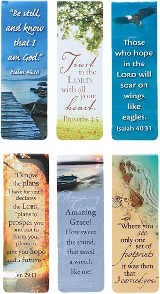 Amazon Com Set Of 6 Scenic Nature Inspirational Magnetic Bible Verse Bookmark With Scripture Size Small 2 25 X 75 Office Products