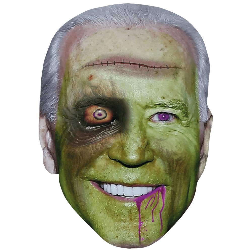 Celebrity Cutouts Lifelike Joe Biden (Zombie 2) Celebrity Mask, Flat Card Face, Fancy Dress Mask