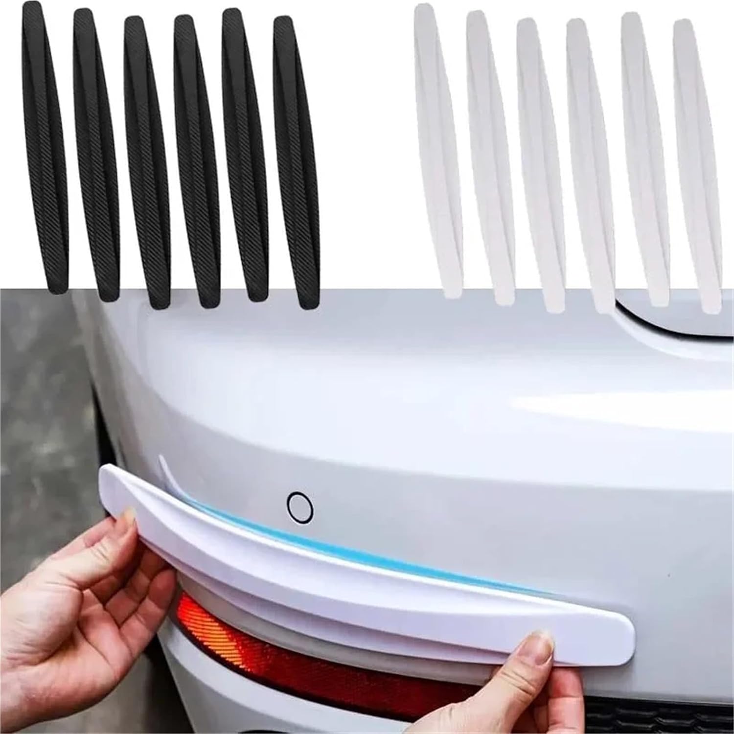 6/4pcs Front and Rear Bumper Corner Protectors, Car Crash Strips(Red-6)