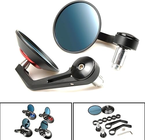 Miniatura 5 de Espejos laterales universales de 78 pulgadas para motocicleta Kawasaki VERSYS 1000 para VulcanS 650cc Z800 Z 1000SX para Honda Cb500x (color azul)