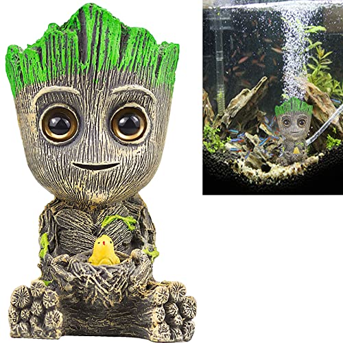 Nerissa Aquarium Air Bubbler Decorations Fish Tank Air Bubbler Resin Groot Crafts with Air Bubbler Stone for Aquarium...