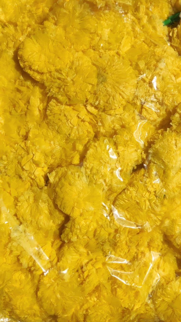 5 Stück – 1,4 m Ringelblumen-Girlande | indische/amerikanische Hochzeits-Party-Kamindekoration | Kunstgirlanden | Hochzeitsgirlande | Diwali-Dekoration | Frühlingsbusch Blumen | (gelb)