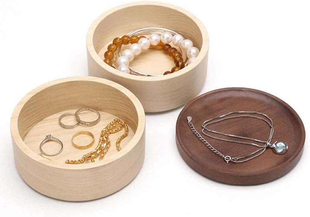 Jewelry Box, Organizer Holder for Girls Women Traveling, Small Cylindrical Storage Case for Earrings Necklaces Bracelets Rings