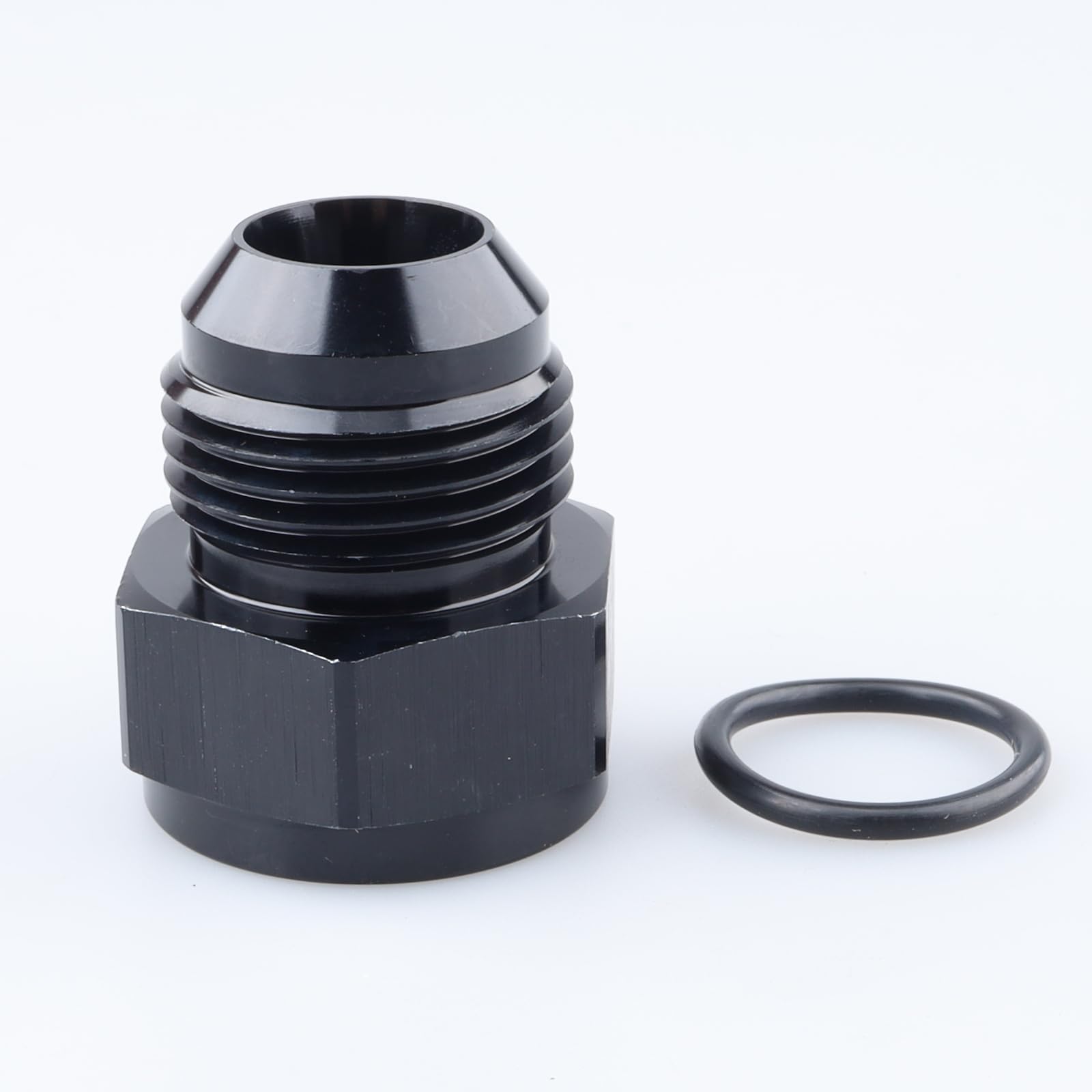 Adaptador AN 10 a AN 12 de aluminio anodizado negro con rosca JIC para automoción