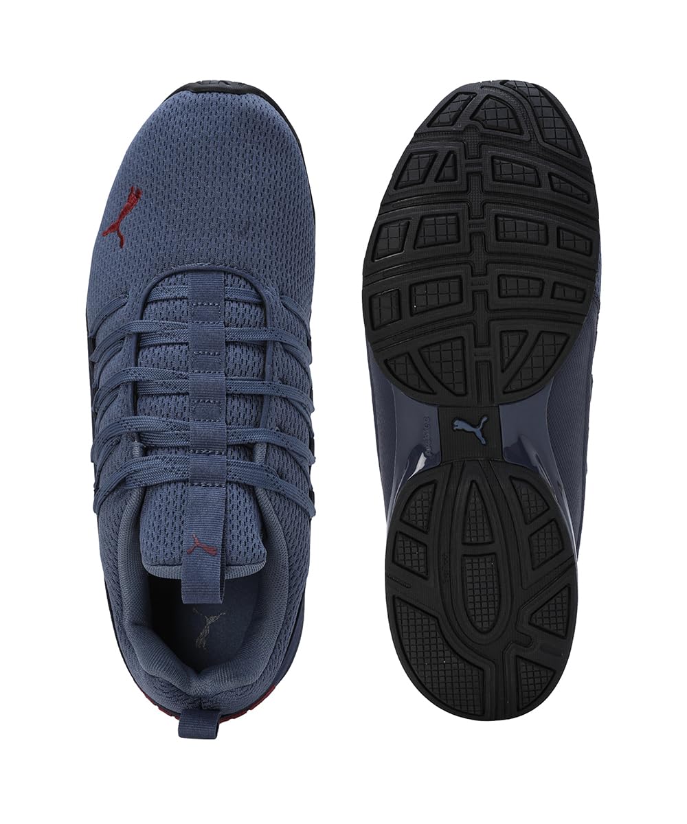PUMA Chaussures de Running Axelion Refresh Homme 43, Navy Inky Blue Dark Jasper Red