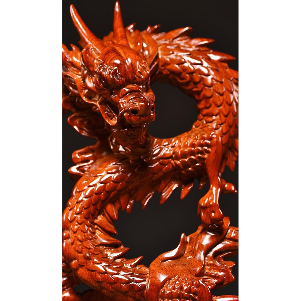 Amazon.co.jp: 木彫り龍 昇り龍 置物 龙 風水 龍の置物 昇運龍 龍神