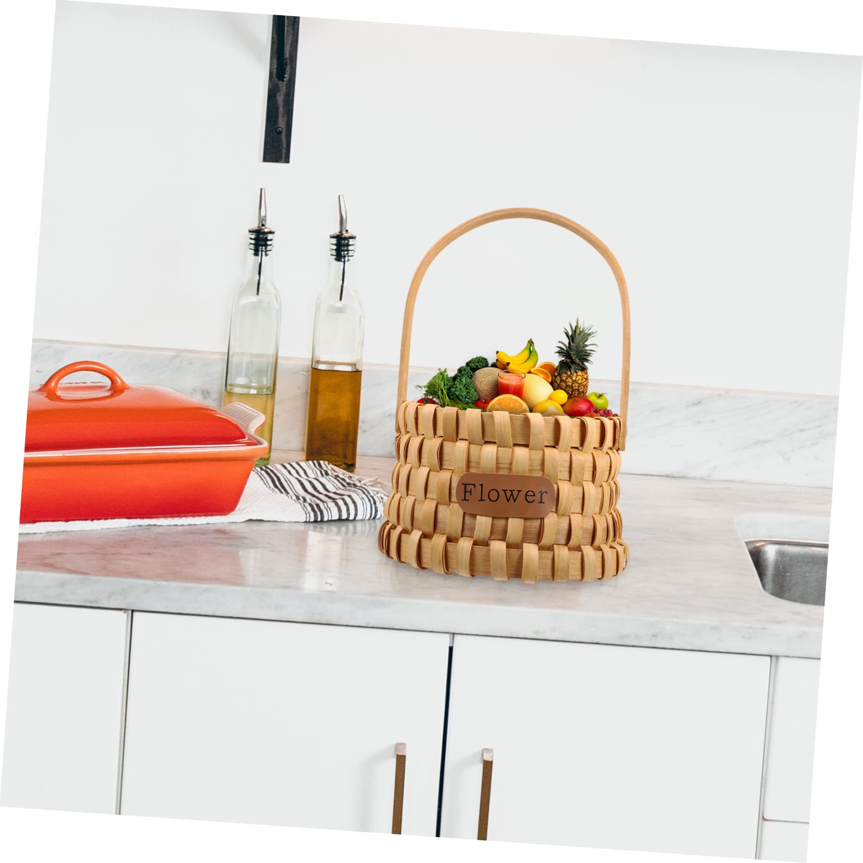 3piezas Cesta De Madera Tejida Para Decoración Floral y Almacenamiento De De Mano Para y Fotografía