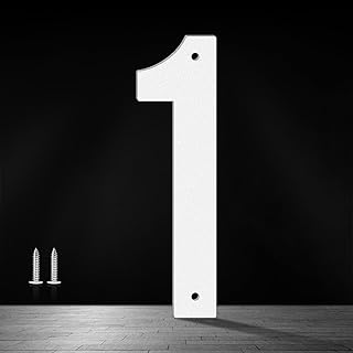 3 Inch Metal House Numbers, White Metal Numbers and Letters, Outdoors Mailbox Numbers and House Numbers, Modern House Address Signs, Suitable for Houses, Apartments, Streets, Outdoors(1)