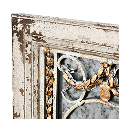 Creative Co-Op Rectangle Pine Wood Framed Antiqued Mirror, Grey #TOP6