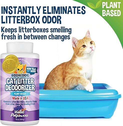Miniatura 4 de Bodhi Dog Eliminador de olores de arena para gatos, desodorante y ambientador suave natural para un fuerte olor a orina, fórmula de larga duración,