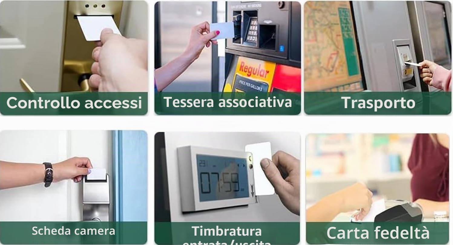 Boye Smart Card TK4100BM 200 Tessere PVC RFID 125 Khz con Banda Magnetica, Set di 200 Pezzi