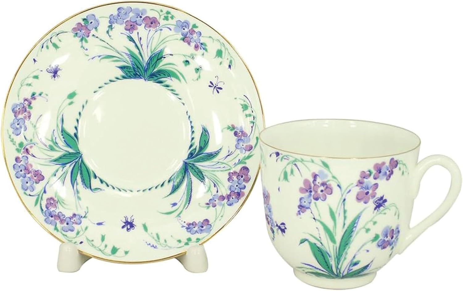 Lomonosov Porcelain Bone China Cup and Saucer Tiny Forget Me Not 6.1 fl.oz/180ml