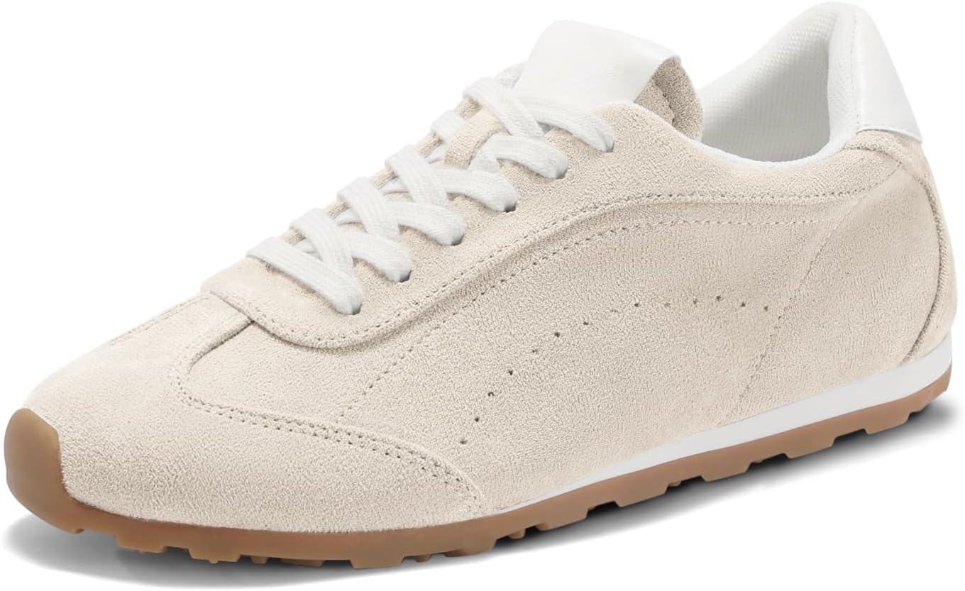 Coutgo Women's Fashion Sneakers Casual Walking Shoes Lace Up Tennis Shoes