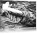 Produktbild Pixxprint eine Dampflokomotive fährt über das Glenfinnan Viadukt Kunst B&W, Format: 120x80 auf Leinwand