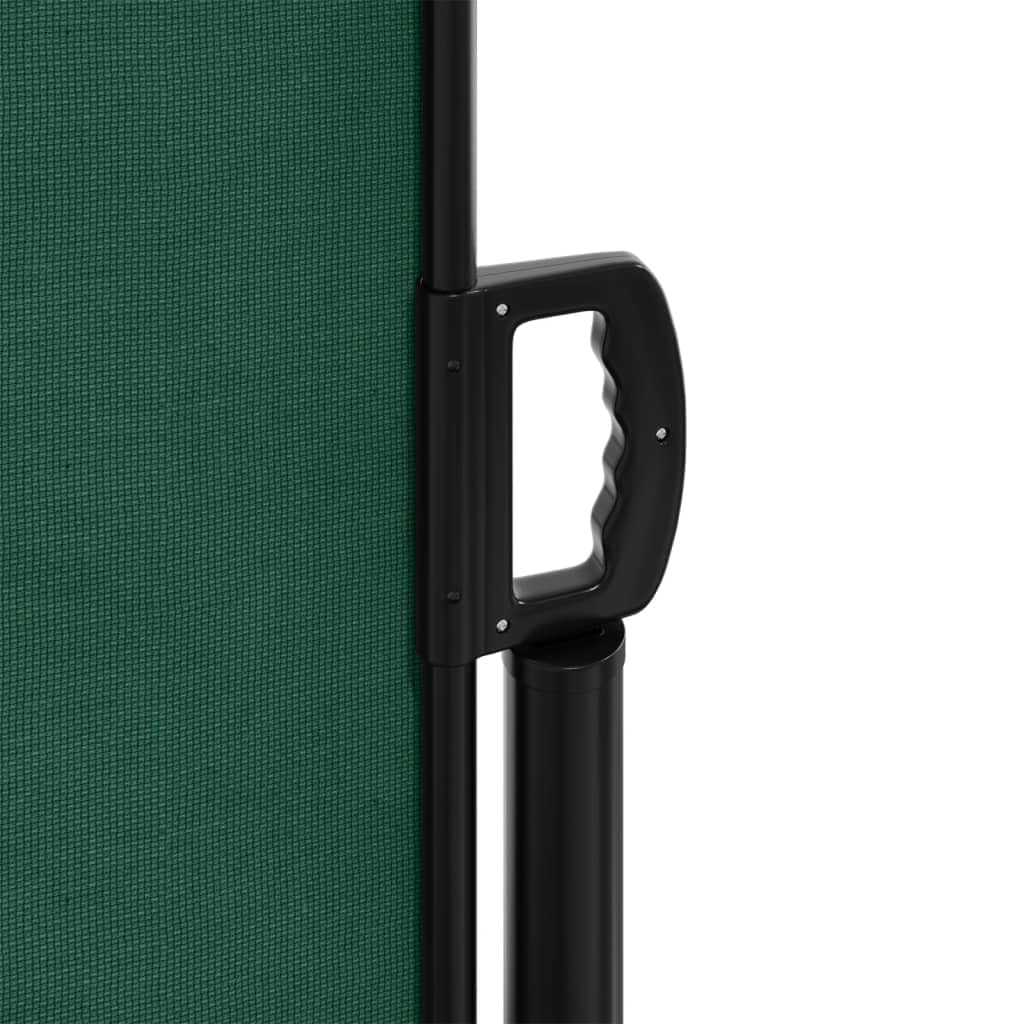 IKAYAA Toldo Lateral Retráctil, Pantalla Enrollable Mampara de Privacidad, Protector Solar a Prueba de Viento, para Balcón, Jardin, 100 x 500 cm Verde Oscuro