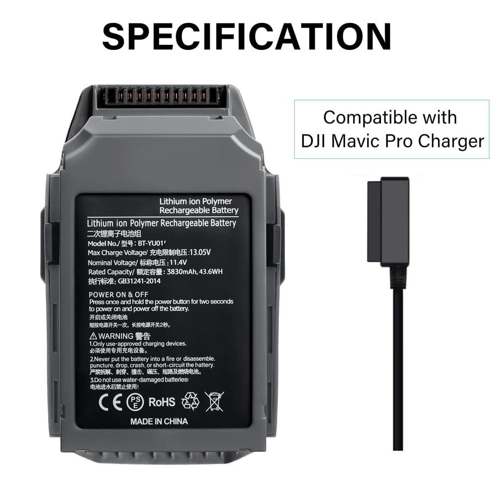 Amazon.com: Mavic Pro Battery, 3830mAh-11.4V Powerful Replacement