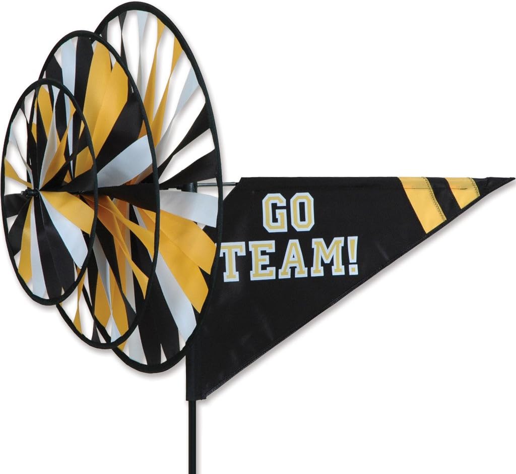 Premier Kites Triple Spinner Orange – Eye-Catching Garden Spinner with Colorful Triple Wheels, Durable Weather-Resistant Fabric, Easy Assembly, Outdoor Décor for Patio, Lawns, Tailgates & Game Day Fun