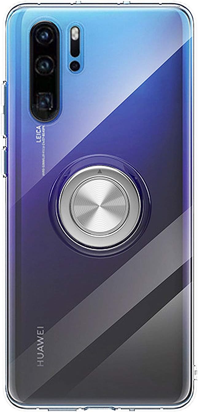 P30pro Case Clear Compatible with Huawei P30 Pro Phone Cover Kickstand P 30 Pro Huwai Huewei Magnetic Hawey Uawei Ring Funda Bumper Protective 6.47 Inch (Clear)