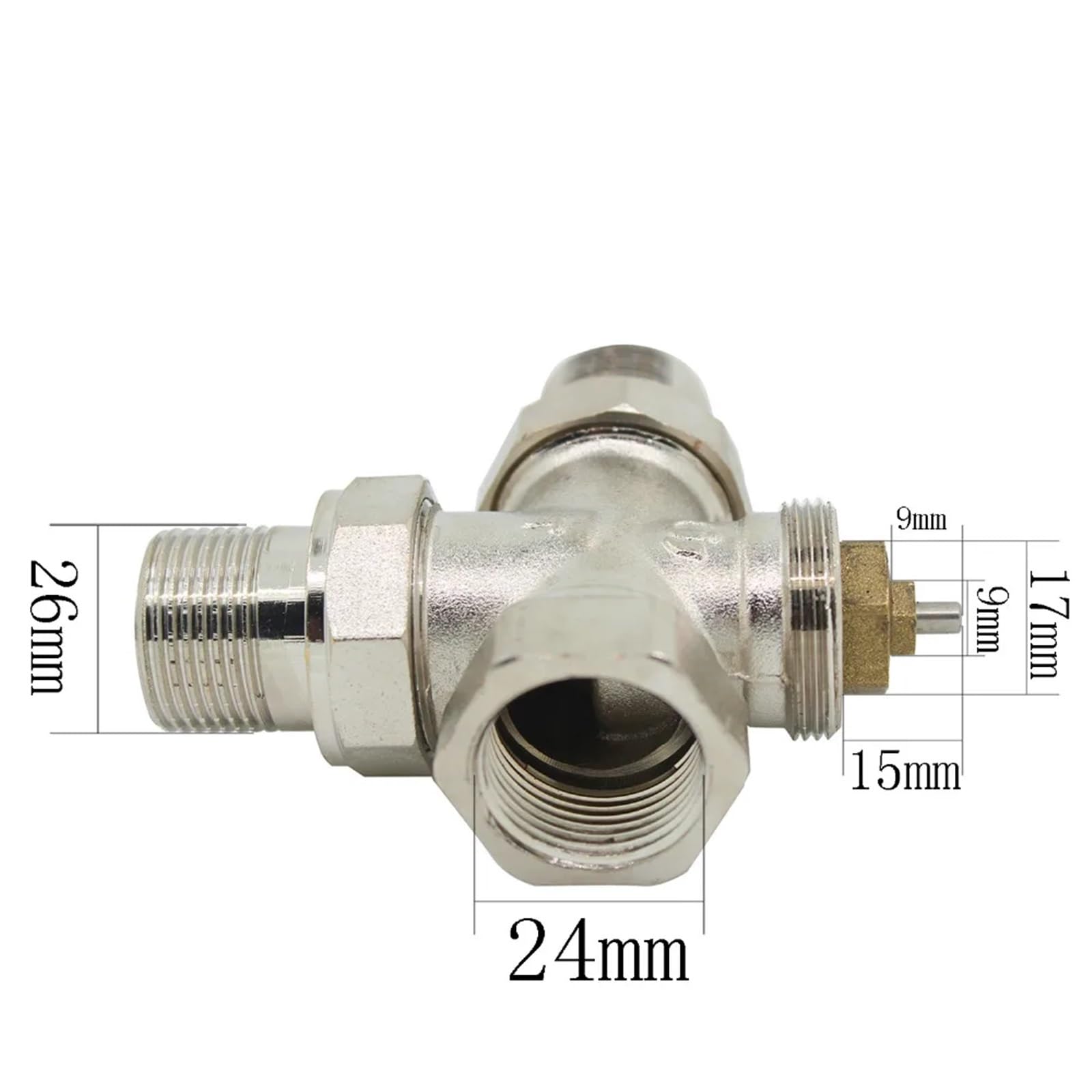 Valvola radiatore a 3 vie for bassi da 3/4 pollici che regola il regolatore del radiatore Dn20 for la testa dell'attuatore della valvola termostatica del radiatore