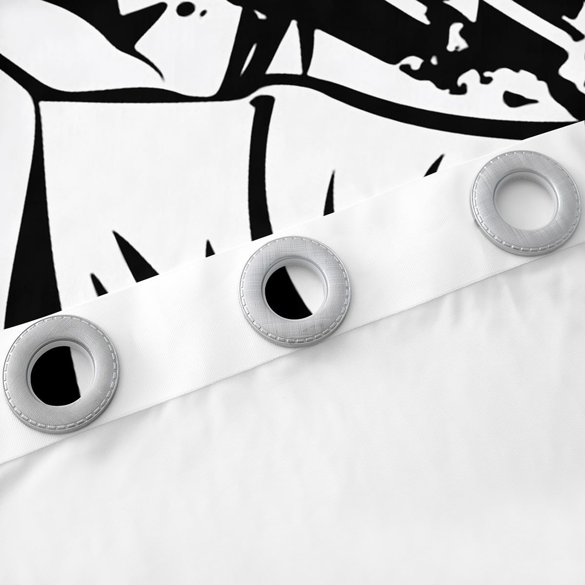 Erosebridal Dj Controller Curtain Pop Music Curtains for Kids Boys Teens,Fashion Hip Hop Window Treatment Modern Rock Living Room Decorative 104"X84" Black and White