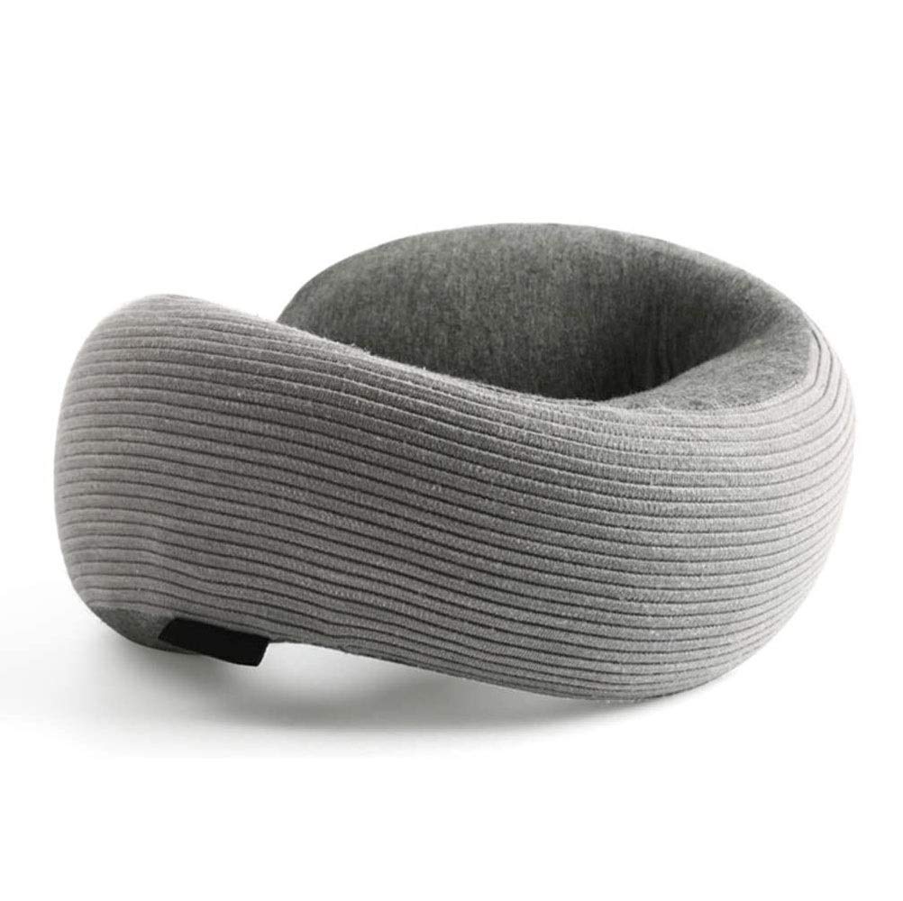 Cuscino da viaggio Cuscino da collo in pura memory foam, fodera confortevole e traspirante, lavabile in lavatrice, kit da viaggio in aereo per treno aereo (Color : B) (A)