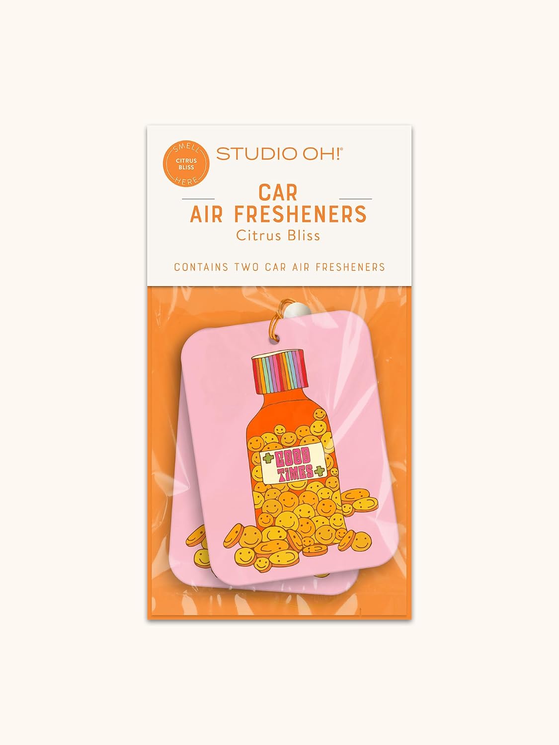 Studio Oh! Car Air Fresheners - Pack of 4 Scented Hanging Car Odor Eliminator - Good Times, Yin-Yang Blossoms Bundle image 2