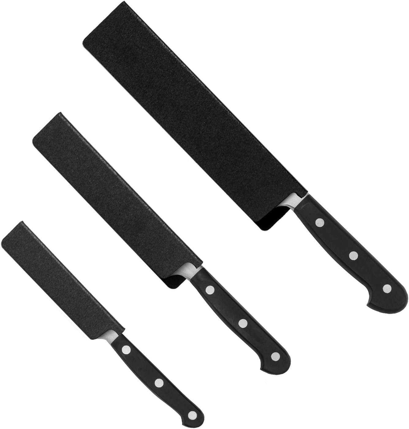 QWORKยฎ Set of 10 Knife Edge Guards, Knife Sheath Sleeves, Universal Blade Cover Protector Made of ABS Plastic
