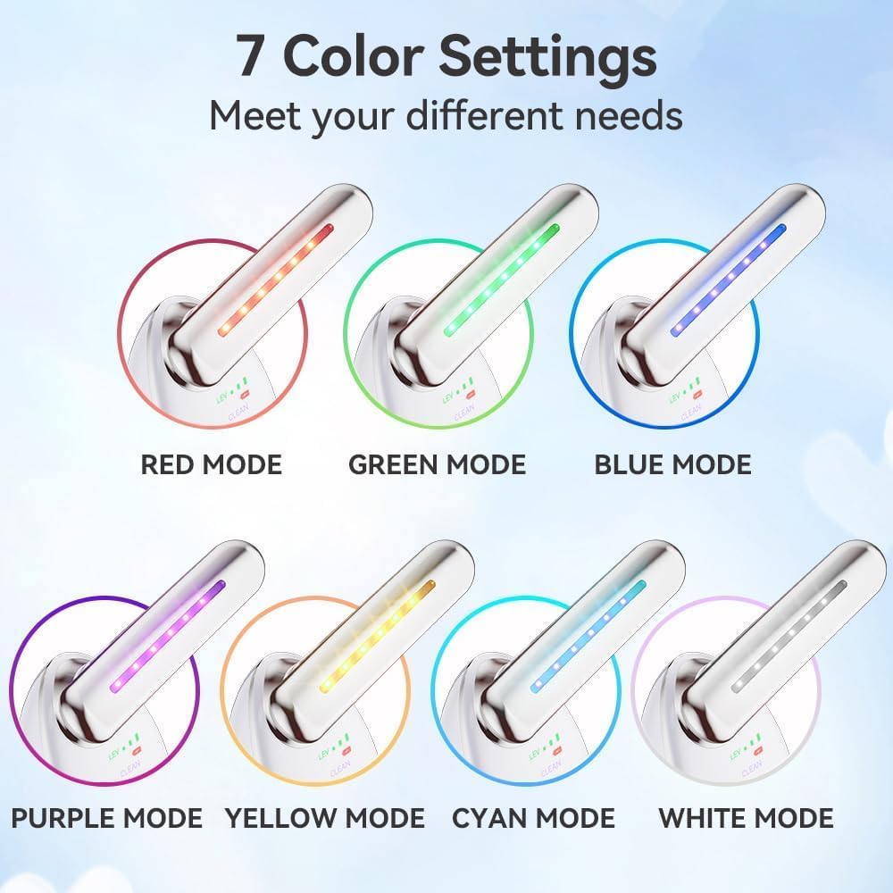 Masajeador Facial Eléctrico, Dispositivo Reafirmante Antiarrugas con Vibración Suave, Cabeza Curvada 160° para Cuello y Rostro, Recargable por USB