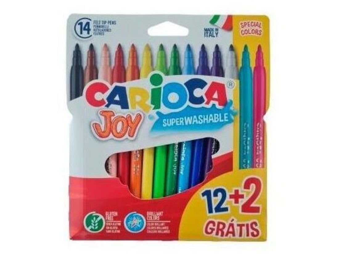 Rotulador 12 Colores Con 2 Regalo Carioca Joy 14cm